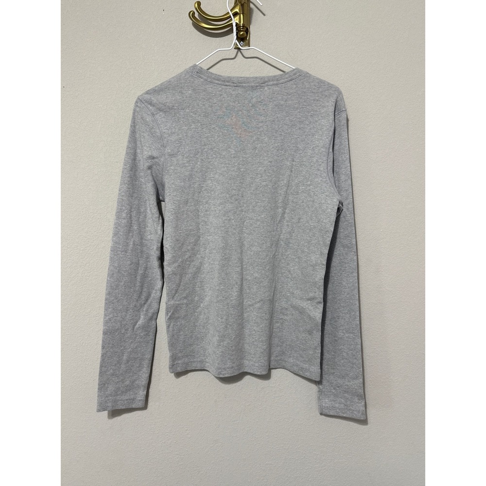 Ralph Lauren Sport Long Sleeve Tee Womens Large Gray Pony Logo Crew Neck Shirt - Picture 3 of 5